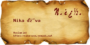 Nika Éva névjegykártya